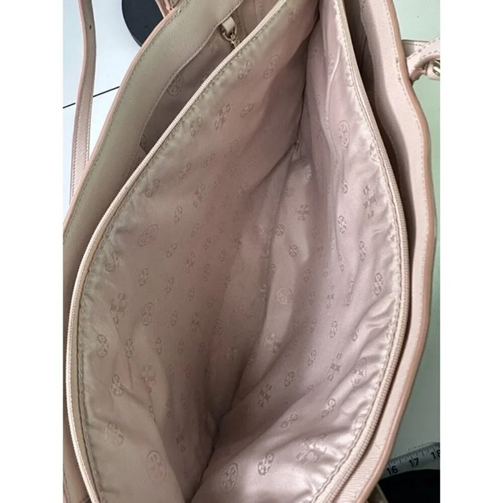 Tory Burch Canvas Pink Leather Shoulder Bag